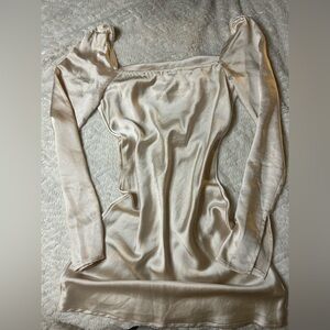 Rose Silk Long Sleeve Dress